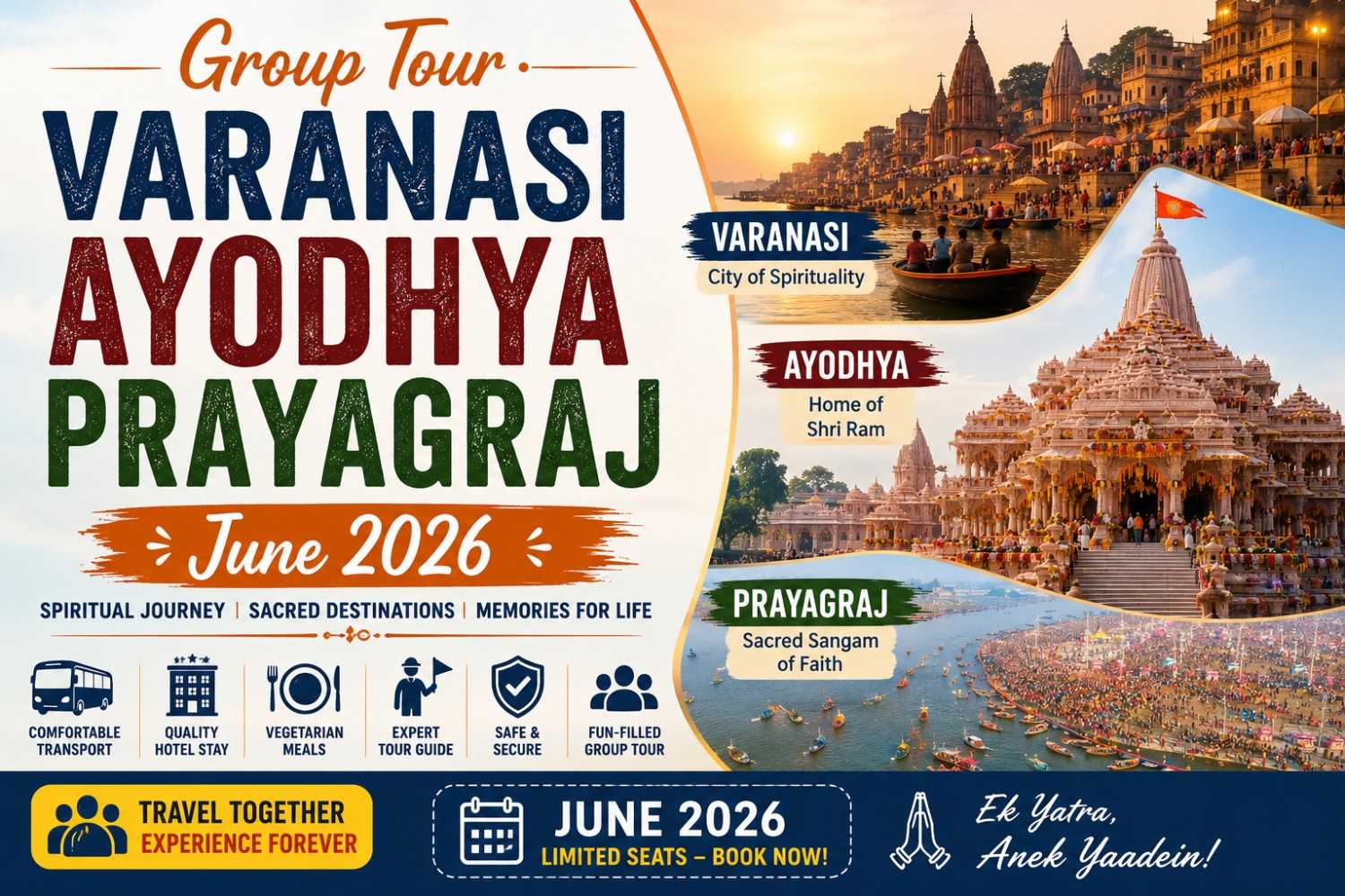Group Tour Varanasi Ayodhya Prayagraj – June 2026