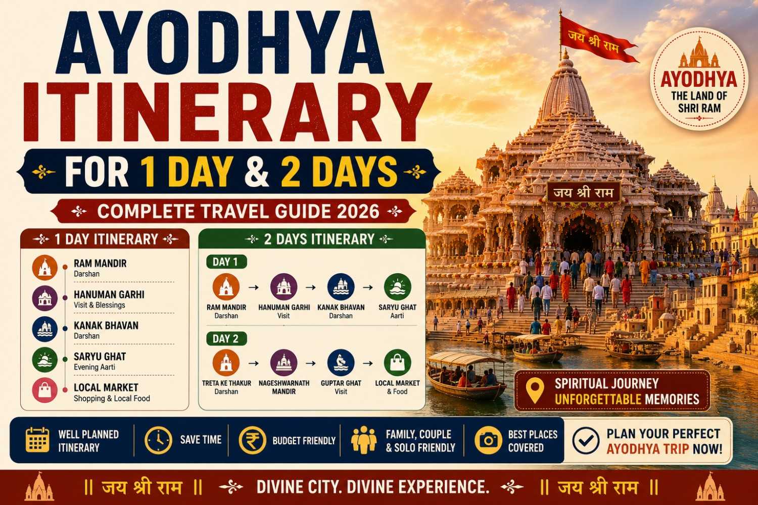 Ayodhya Itinerary for 1 Day & 2 Days (Complete Travel Guide 2026)