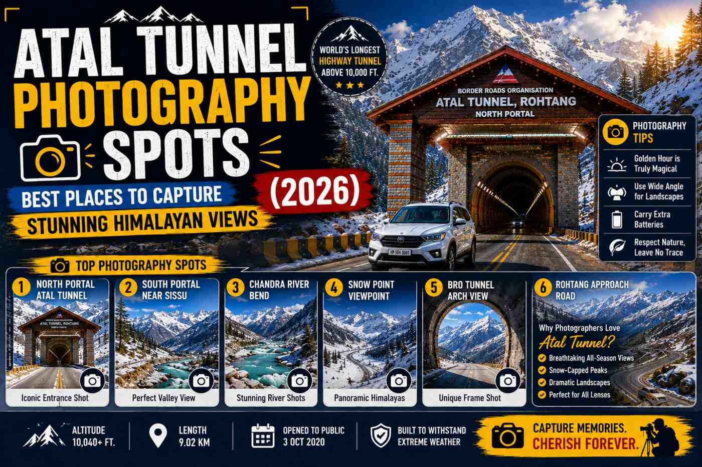 Atal Tunnel Photography Spots – Best Places to Capture Stunning Himalayan Views (2026)